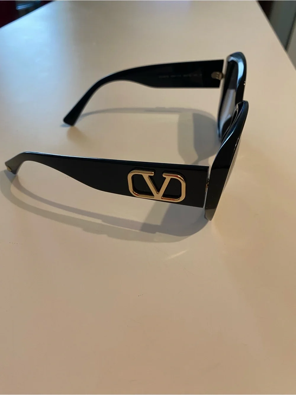 Valentino Black Oversized Geometric Sunglasses